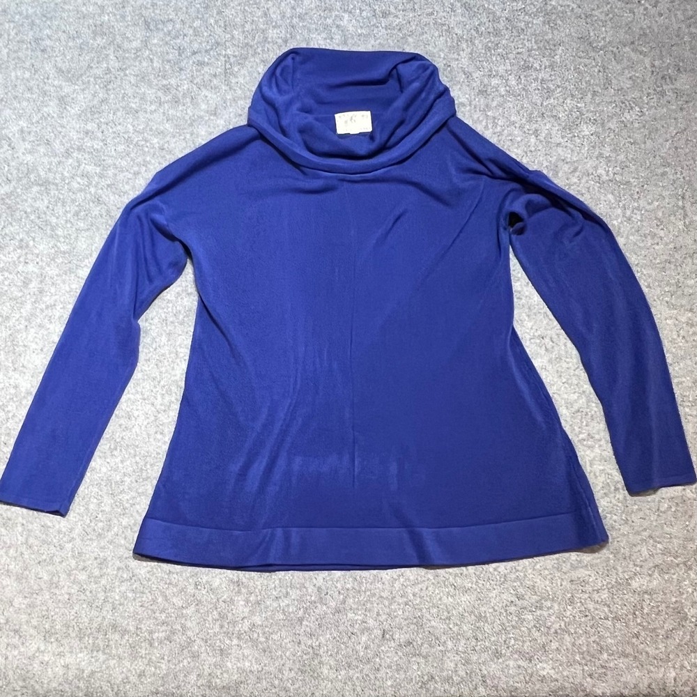Debbie Morgan Royal‎ Blue Cowl Neck Long Sleeve Knit Sweater Womens Medium